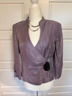 Vintage 80’s JR Nites by Carol Lin Lavender Shimmer Top - Size 8